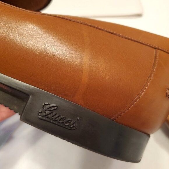 Gucci Leather Web Accent Penny Loafers - Picture 12 of 16